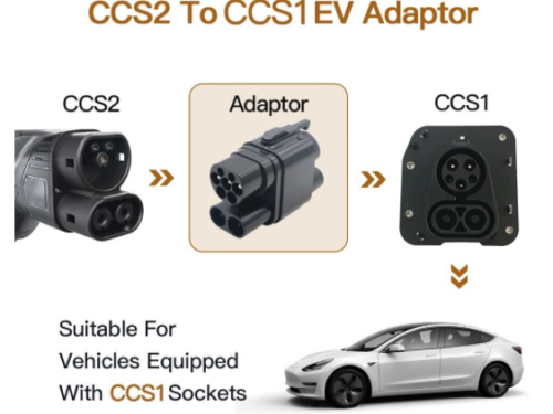 EV Charger Adaptor CCS2 To CCS1 DC Fast Charging 250A For Eletric Vehicle