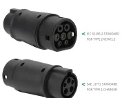 SAE J1772 IEC 62196 Ev Connector Type 1 to Type 2 Adapter
