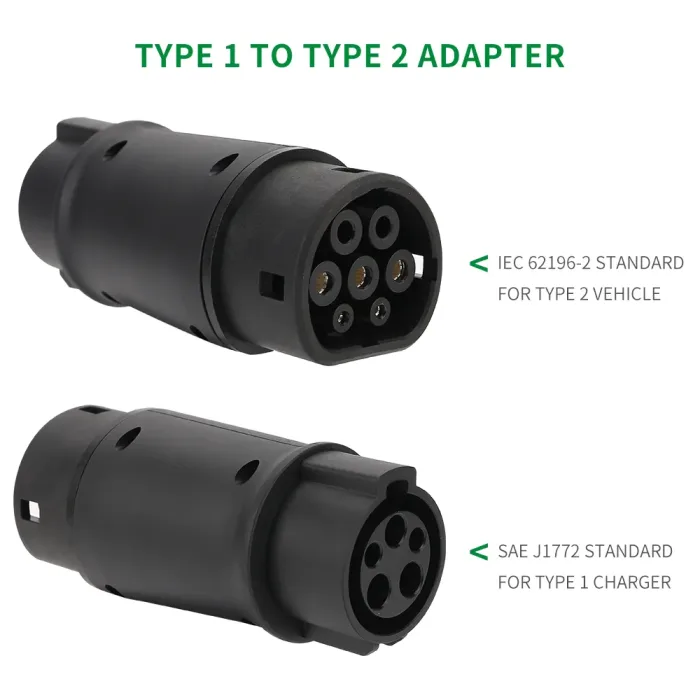 SAE J1772 IEC 62196 Ev Connector Type 1 to Type 2 Adapter