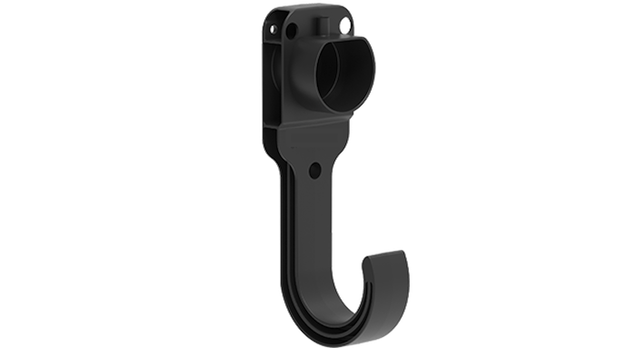 Type 2 SAE J1772 EV plug holster / holder with Wall mounted J-Hook