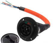 EVSE Type 2 Male Socket with Cable for Electric Vehicle Car side Charger IEC 62196 Type 2 Socket EV Charger Socket 32A 0.5meters