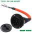 EVSE Type 2 Male Socket with Cable for Electric Vehicle Car side Charger IEC 62196 Type 2 Socket EV Charger Socket 32A 0.5meters