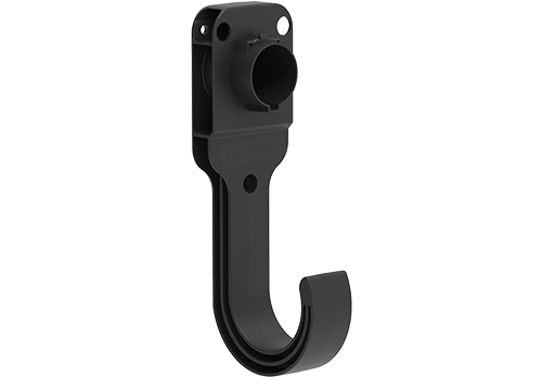 Ac type 1 IEC EV plug holster / holder with Wall mounted J-Hook