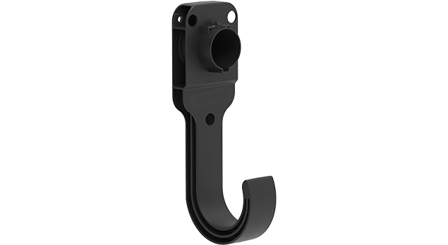 Ac type 1 IEC EV plug holster / holder with Wall mounted J-Hook