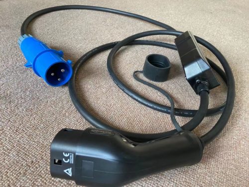 IEC 62196 type 2 EV Workersbee connector charging cable Blue CEE plug 32 A portable charger
